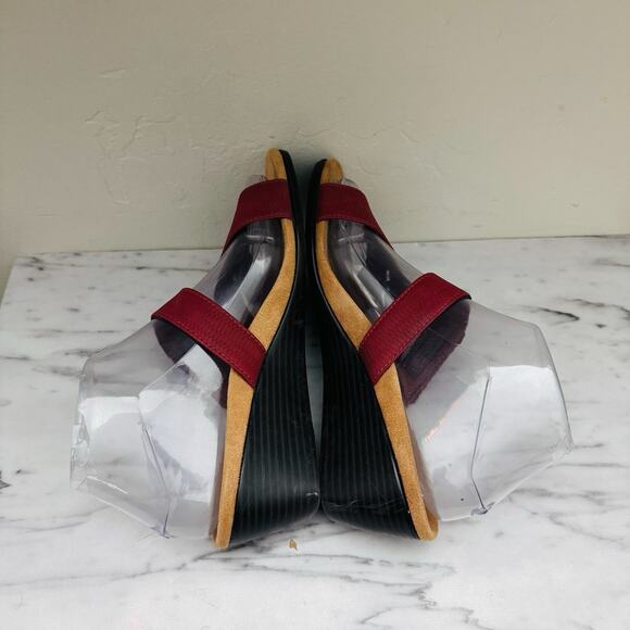 Vionic Park Deanna Red Leather Slide Sandals Women’s Size 6.5 - Picture 6 of 11